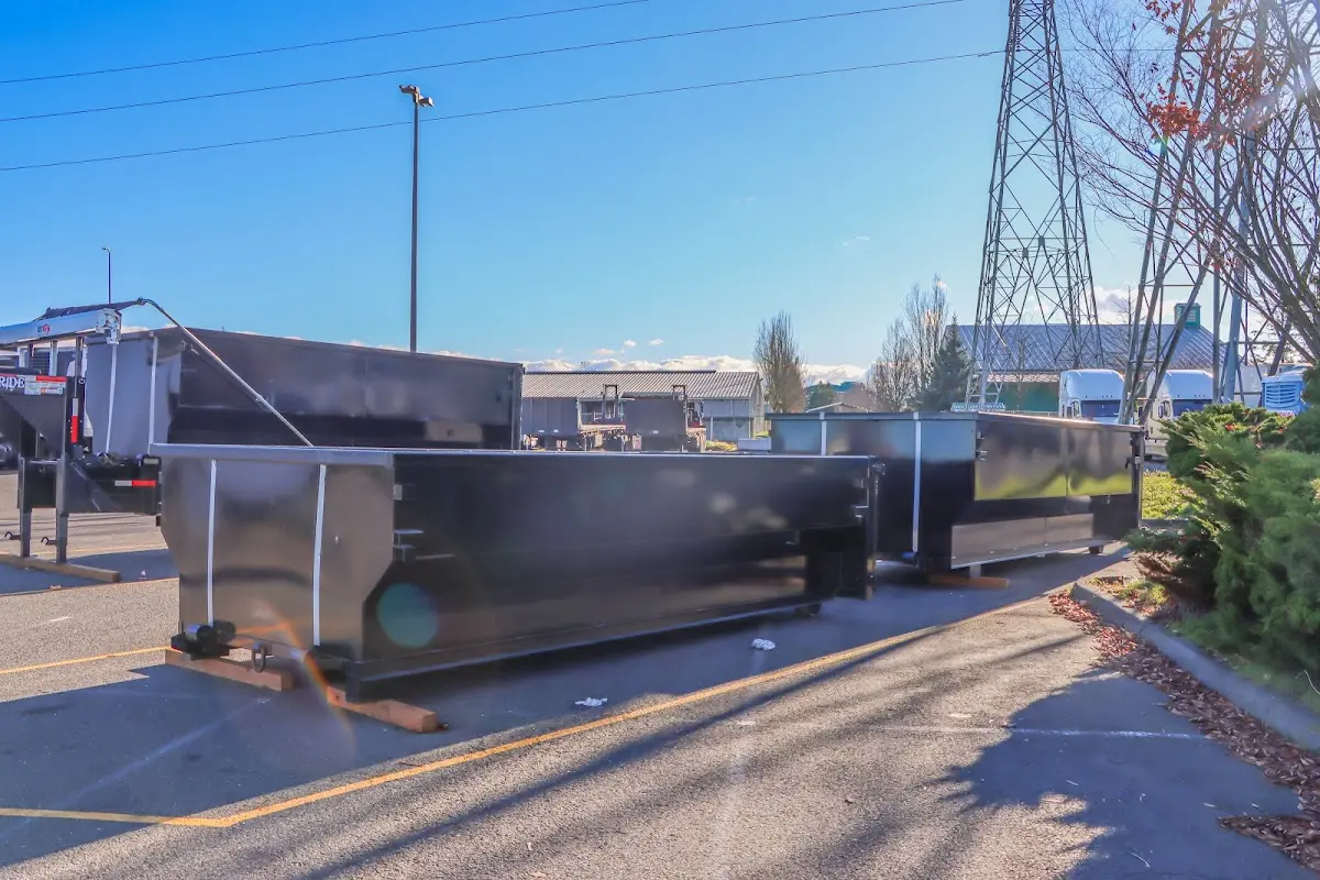 Roll-off dumpster ready for waste disposal at job site for Commercial Dumpster Rental in Sayreville
